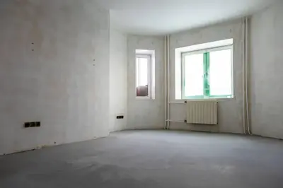 A room mid-renovation, before the post-renovation clean